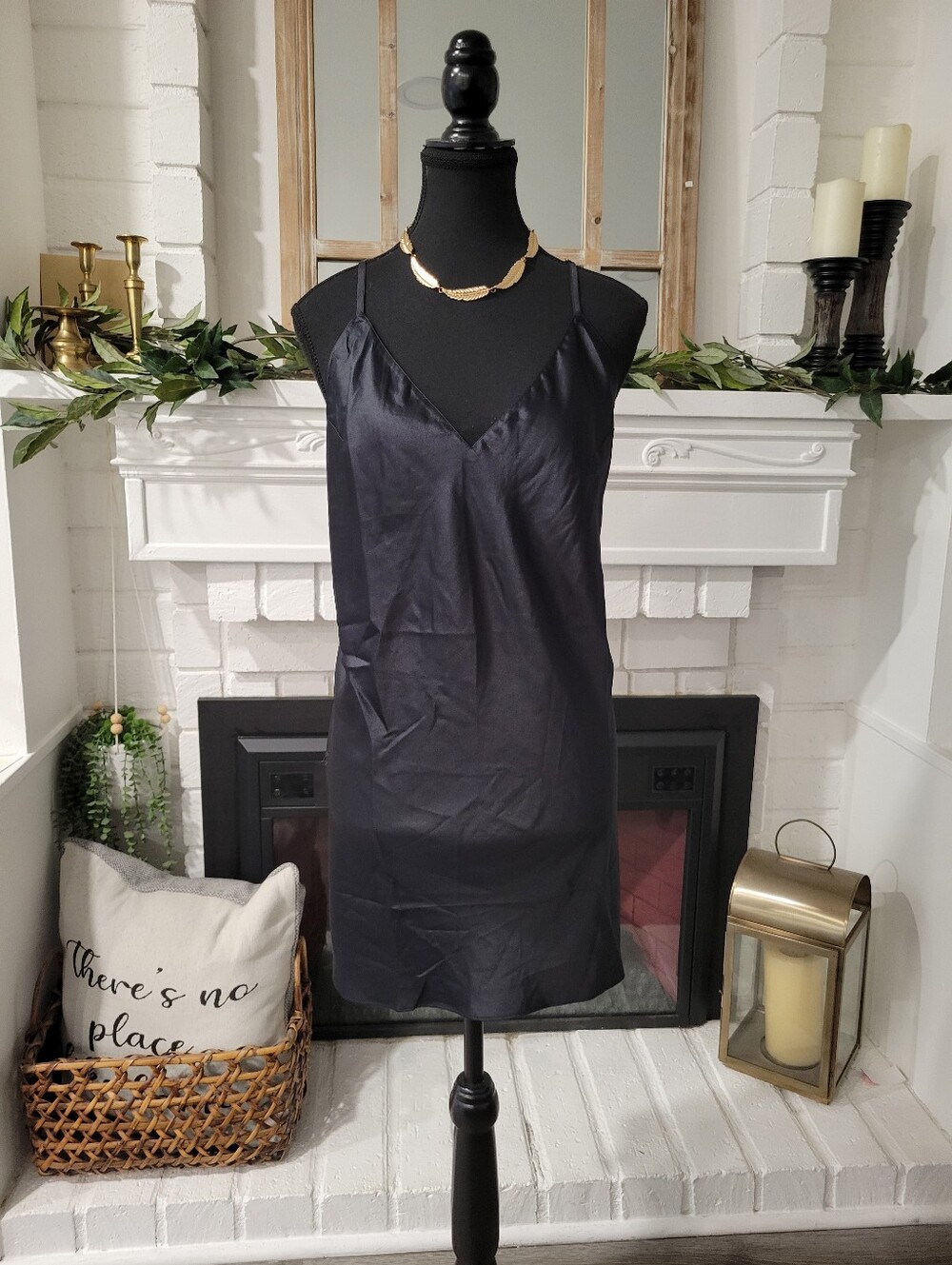 Victoria's Secret Black Satin Slip Feminine NWT Dress Size XL